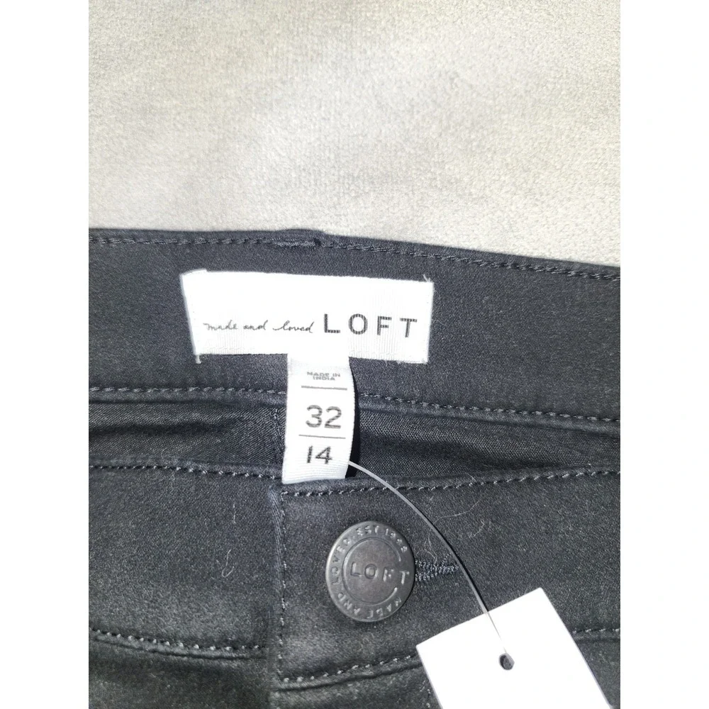LOFT Women's Black Legging Pants Size 14 / 32 Skinny Stretch NWT